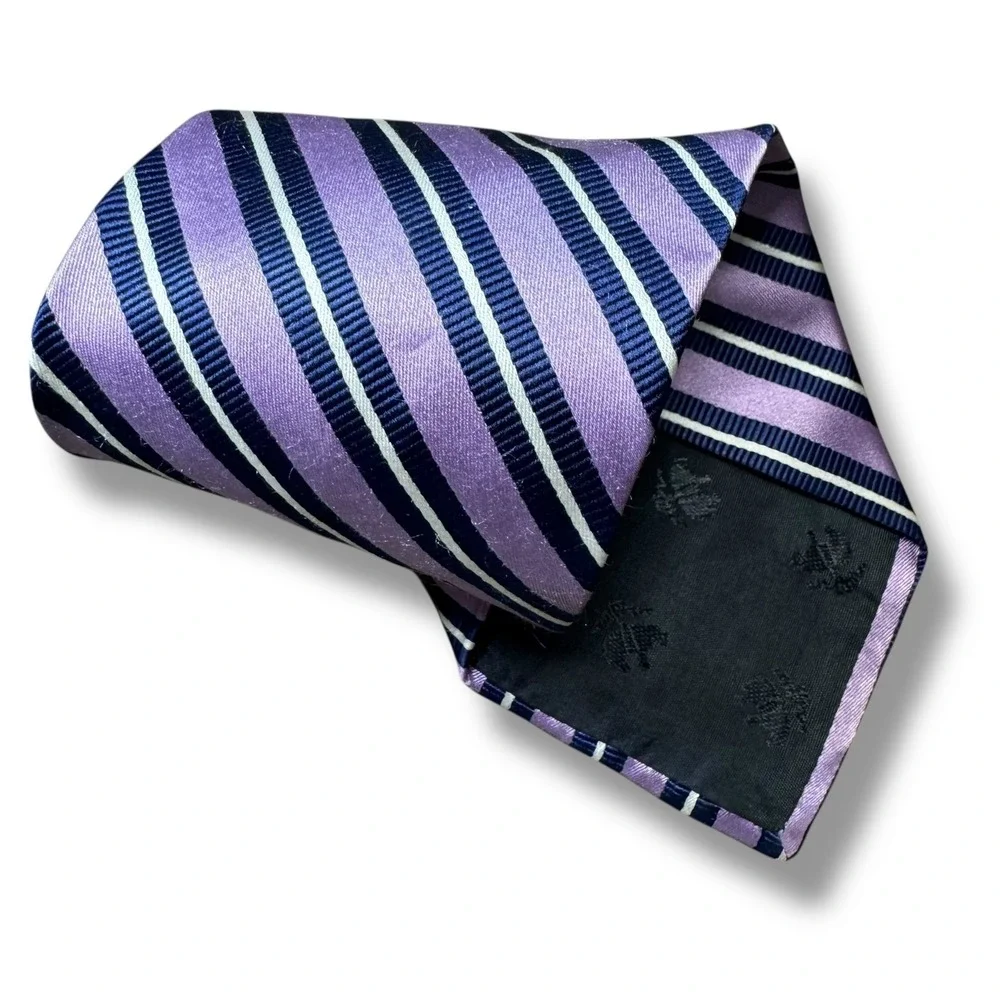 Brooks Brothers Silk Repp Stripe‎ Tie Purple Navy Classic Menswear Business